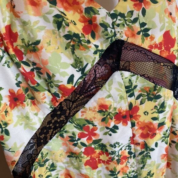 WAYF Baldwin Tangerine Floral Lace Trim Slip Dress - size xs - Picture 8 of 14